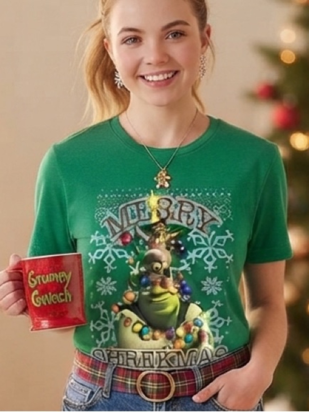 Merry Shrekmass Christmas Holiday Shrek Donkey Graphic T Shirt